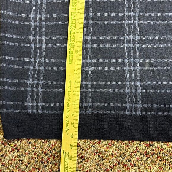 Brooks Brothers Blue Grid Pattern Extra Fine Merino V-Neck Sweater Vest Size XL - Picture 10 of 10